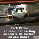 Pack pêche au moulinet casting au leurre de surface en eau douce